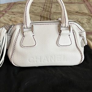 CHANEL Ivory Textured Satchel
